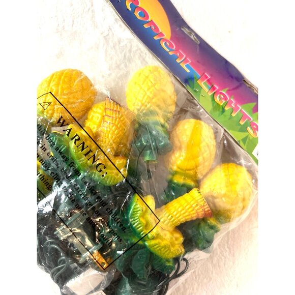 Vintage Lights Blow Mold String Lights Tropical Pineapple Palm Tree 10 NEW - Picture 2 of 2